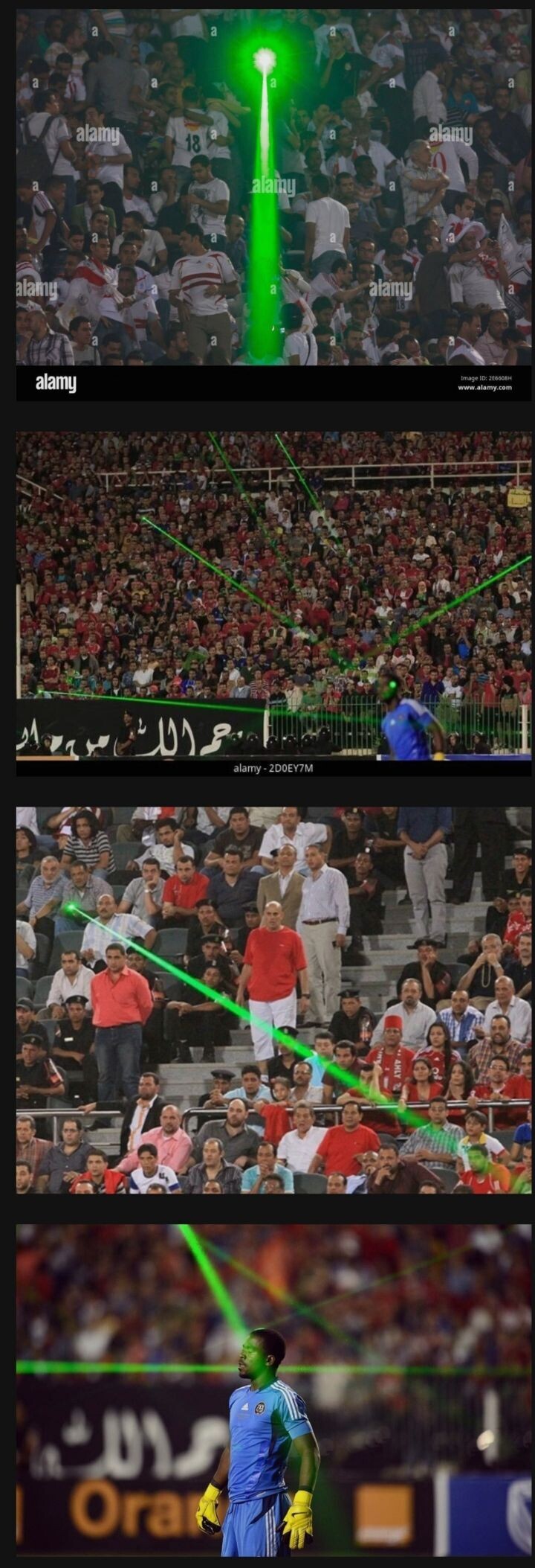 The reason why the Egyptian soccer team didn't react to the laser attack.