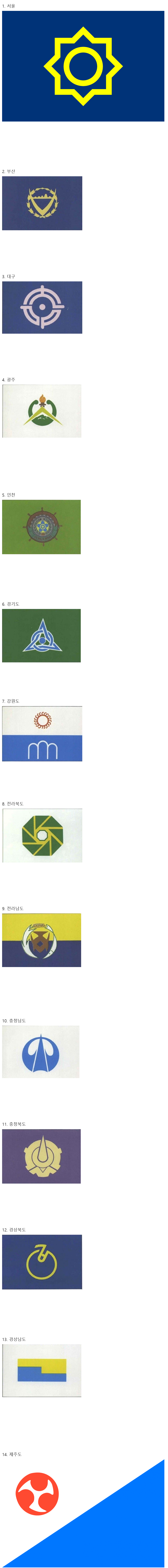 過去に使われた韓国行政区域の象徴ロゴ