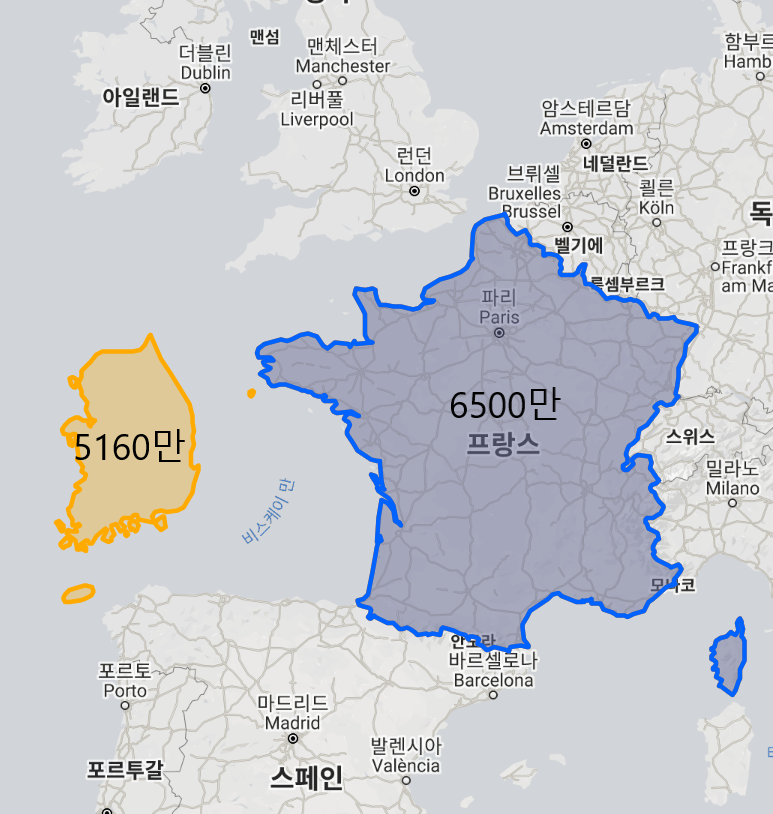 Is Korea really densely populated?