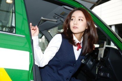 A beautiful Japanese taxi driver