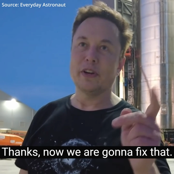 Elon Musk changed his rocket design after listening to YouTubers