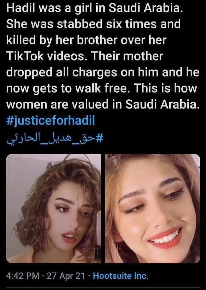 틱톡에 얼굴 공개했다가 살해당한 무슬림 여성.jpg