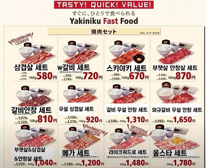 日本の1人肉火鉢焼きの店価格