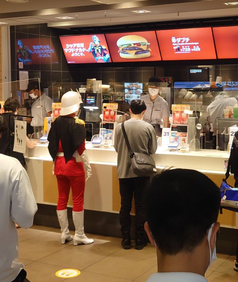 A burger place where you can stand in line and buy it's not your turn