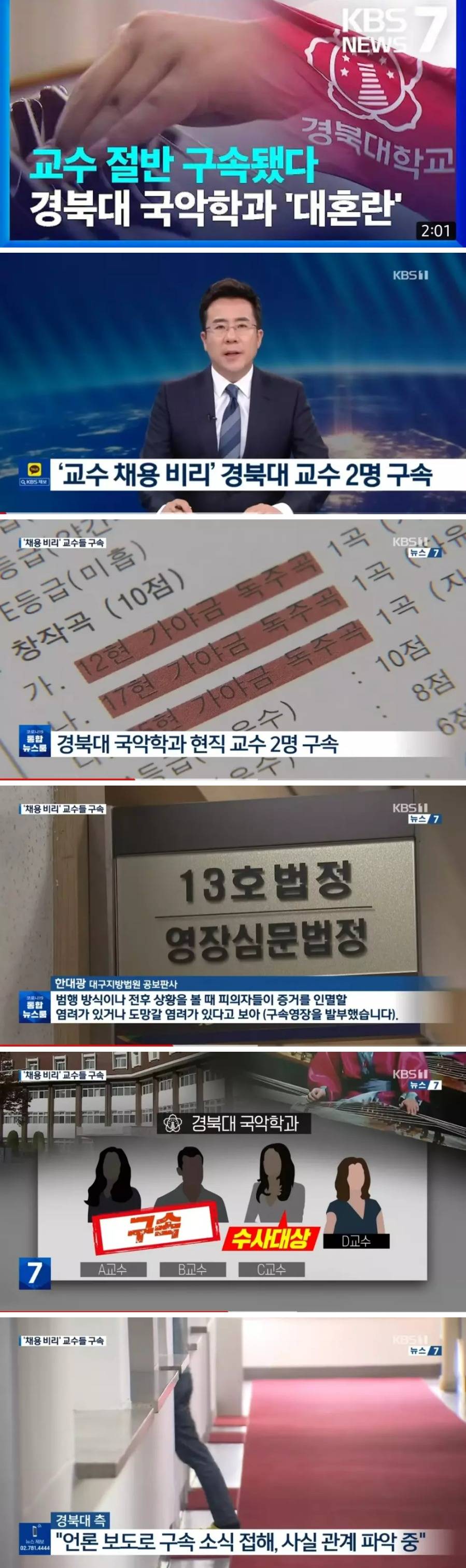 교수 절반이 구속 경북대 국악학과