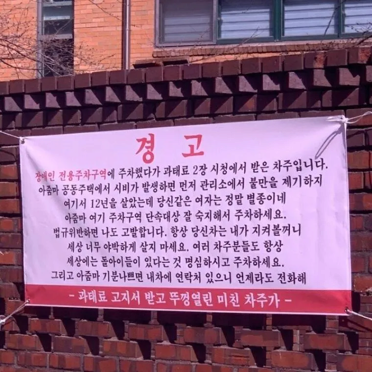 아줌마 때문에 과태료낸 차주.