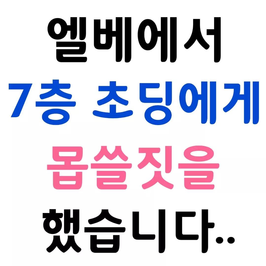 엘리베이터 안에서 초딩에게 몹쓸짓을..