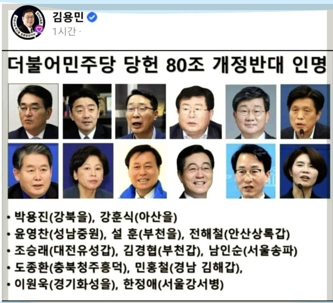 당헌 80조 개정 반대하는 인간들