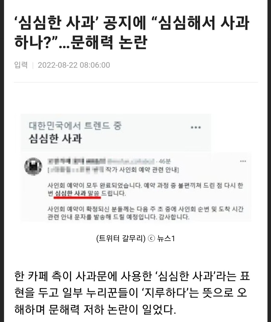 국문과 출신 변호사가 보는 심심한 사과 논란의 핵심