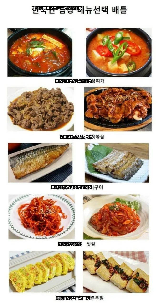 韓国人食卓のメニューバトルjpg