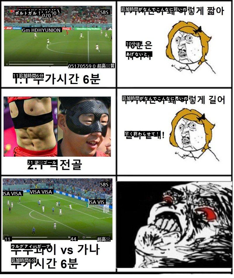 ●H組追加時間、韓国ファンの心情