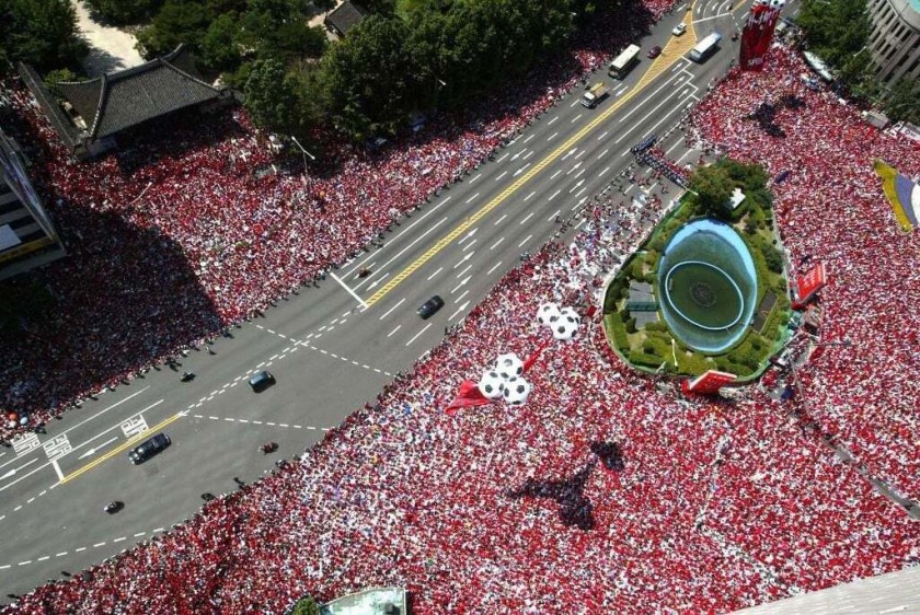 2002년 한일 월드컵 당시 붉은 악마 거리 응원 규모