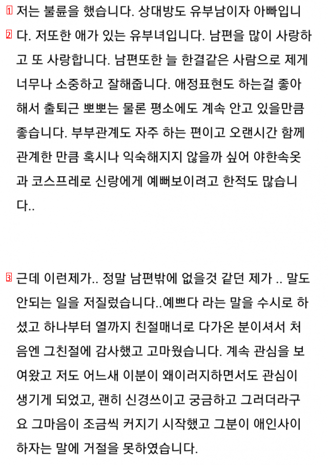 저는 불륜을 했습니다