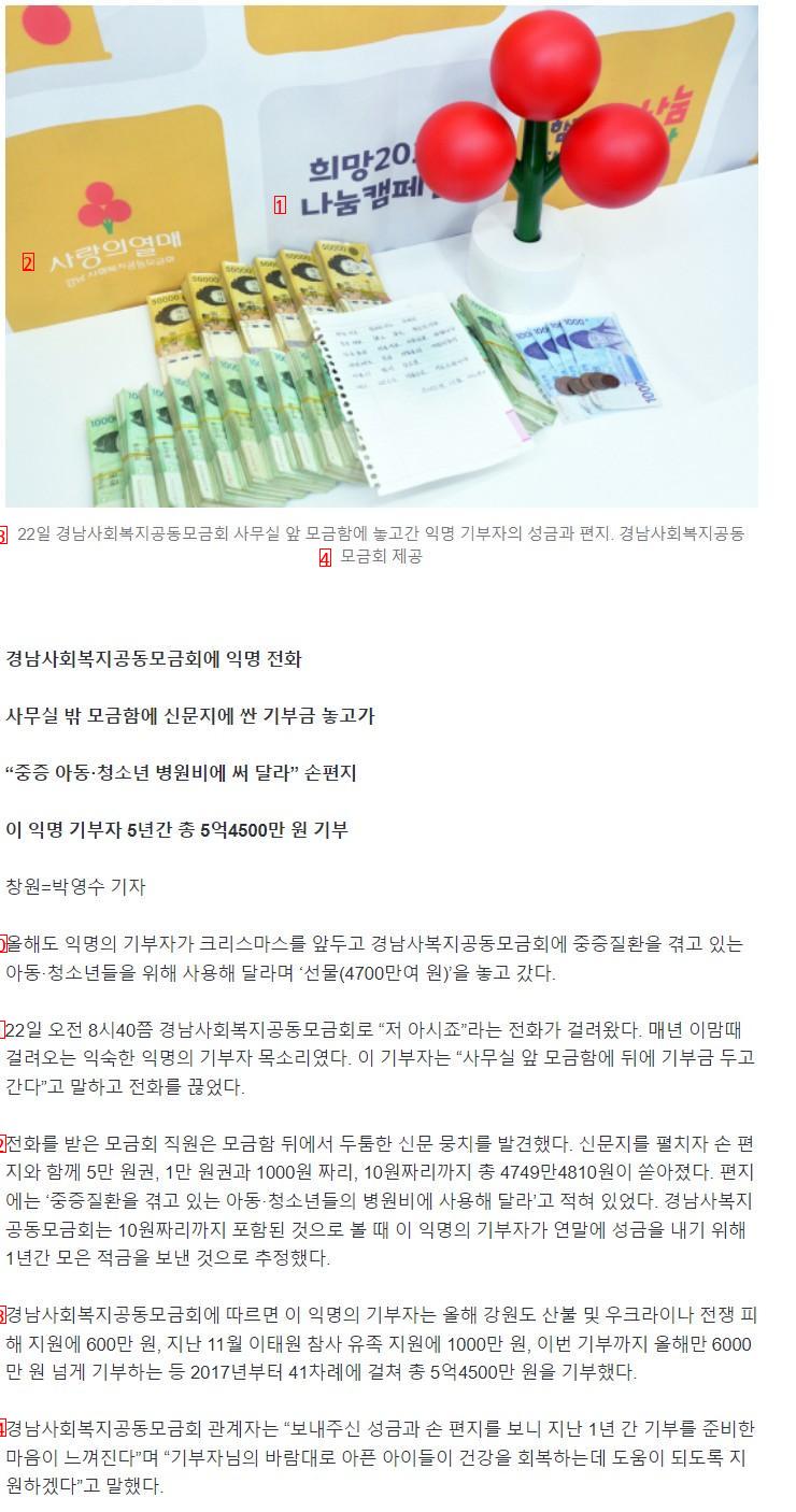 “저 아시죠” 전화받고 나가보니 4700만 원…올해도 찾아온 키다리 ..