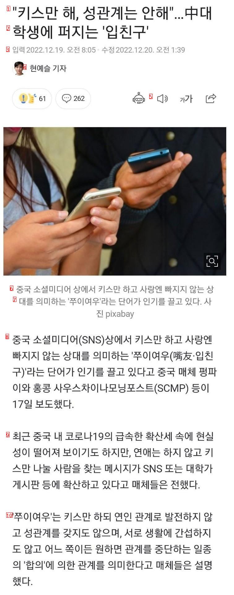 중국 대학생들 사이에 퍼지고 있는 ''입친구'' 문화