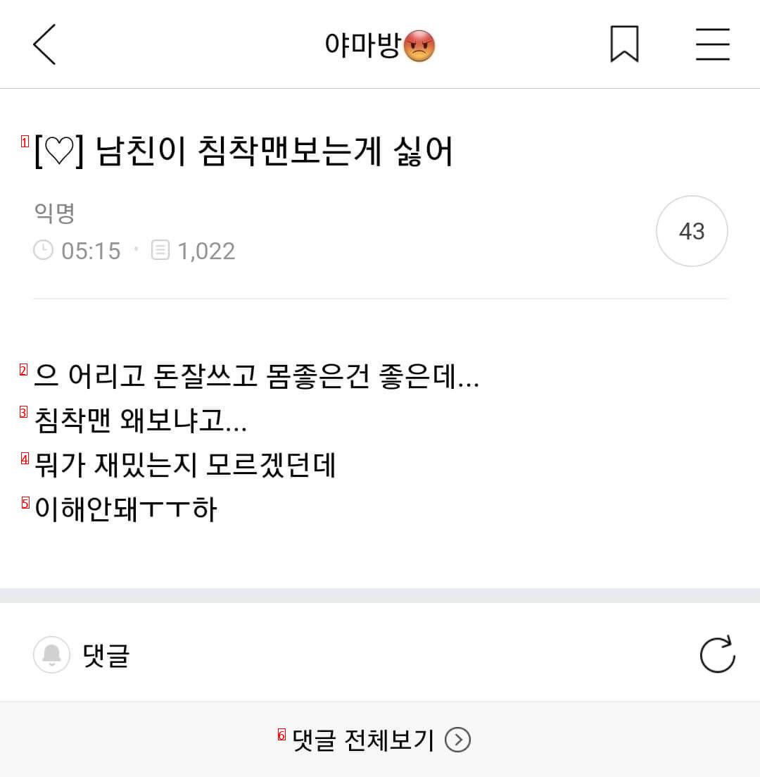 여시가 침착맨을 싫어하는 이유 . Reason