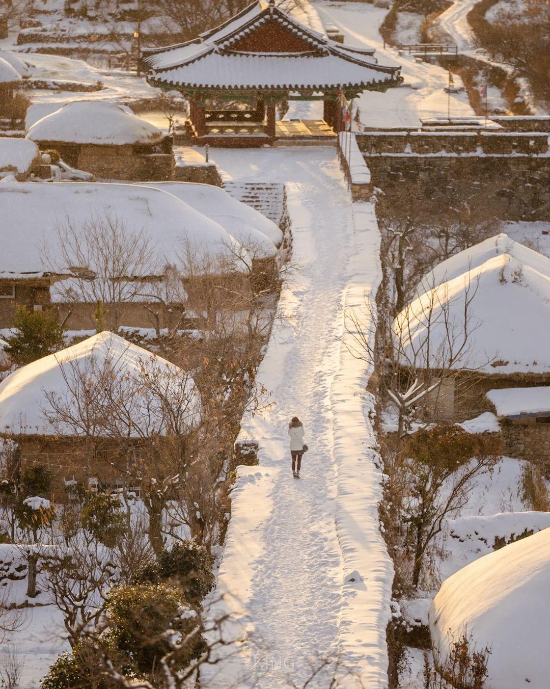 順天楽安邑城の冬の風景