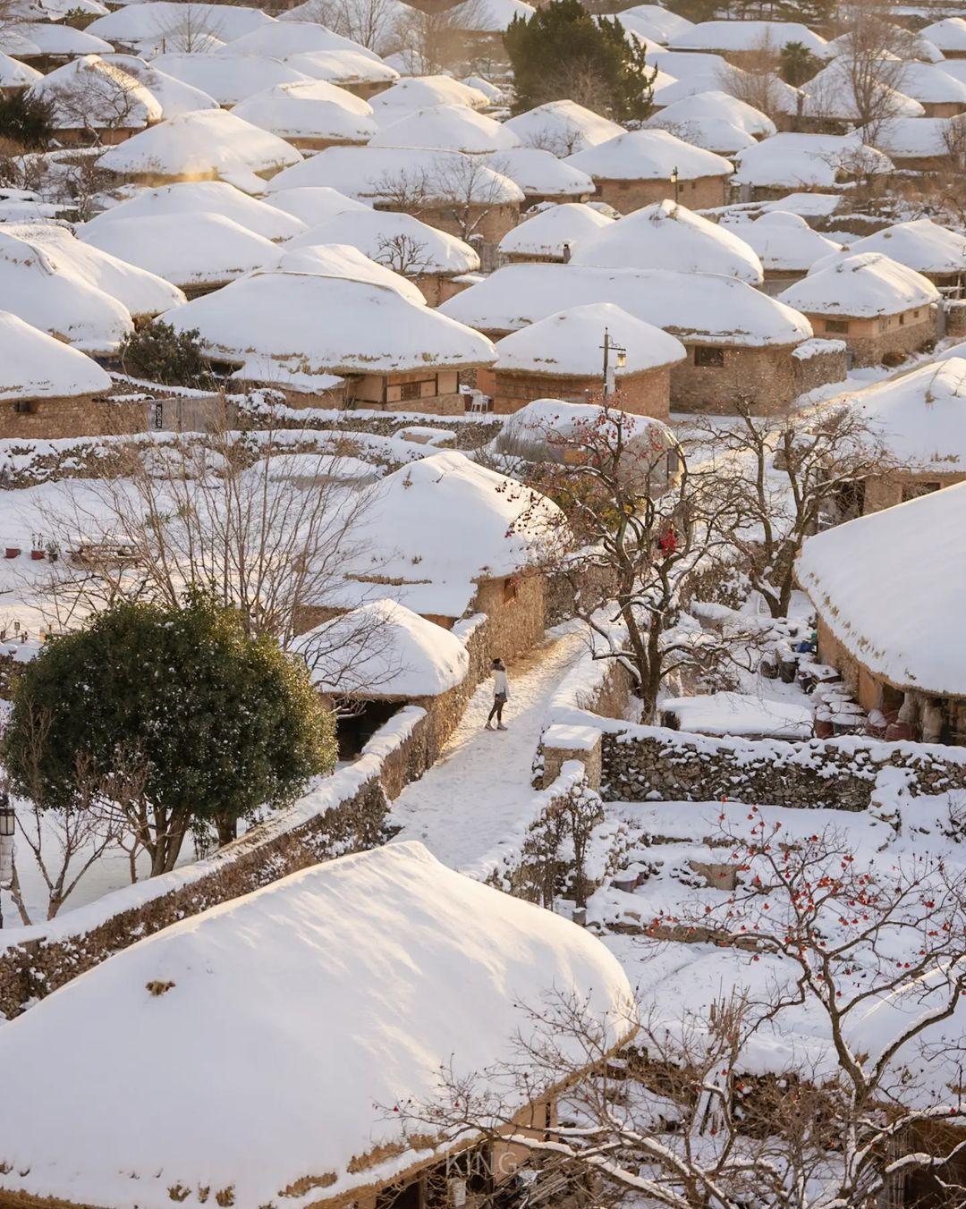 順天楽安邑城の冬の風景