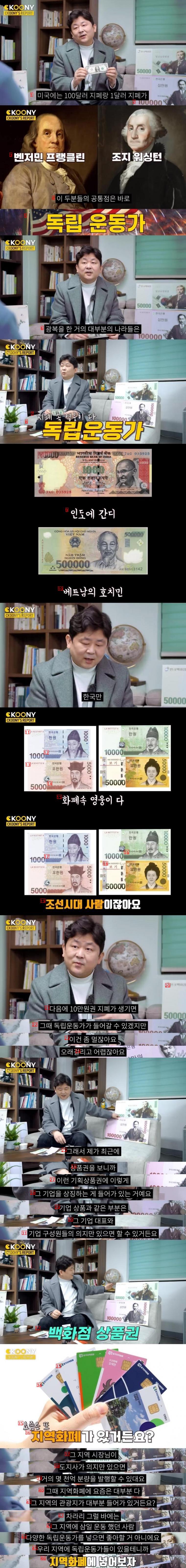 한국만 다른 화폐 모델