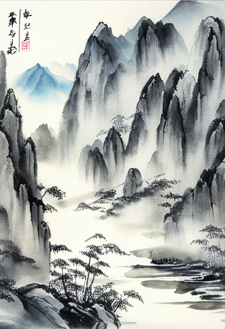 산수화 학습한 AI 그림