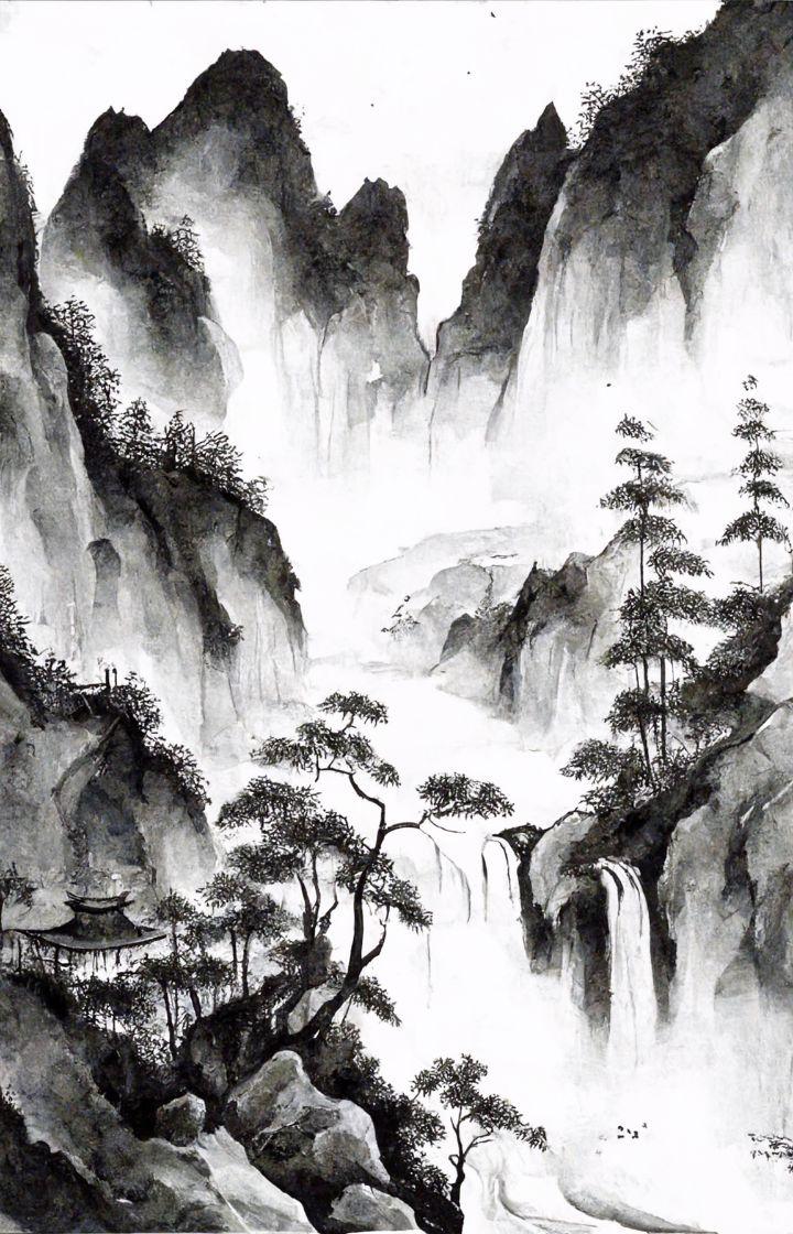 산수화 학습한 AI 그림