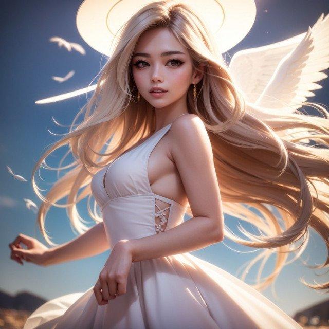 AIが描いた天使の写真。