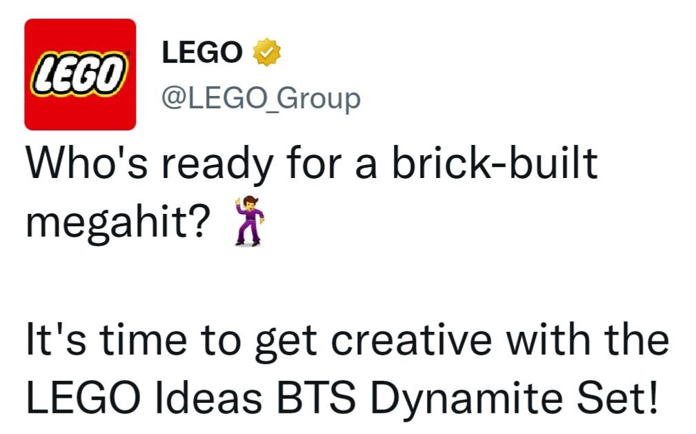 レゴ新製品BTS - Dynamite公開。