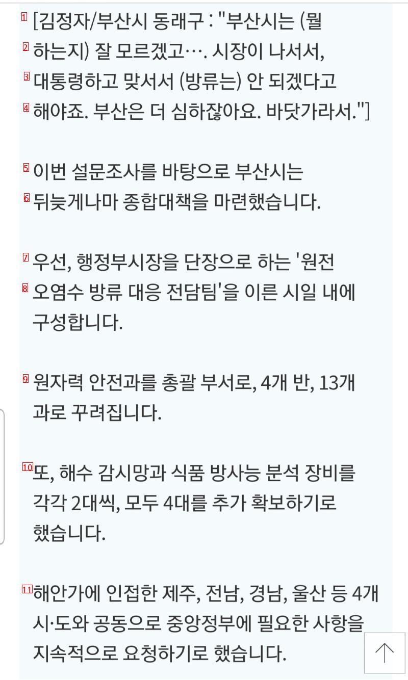 부산시의 오염수 방류 대응