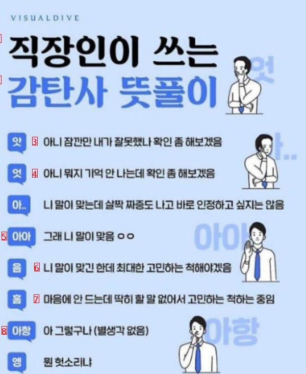 직장인이 쓰는 감탄사