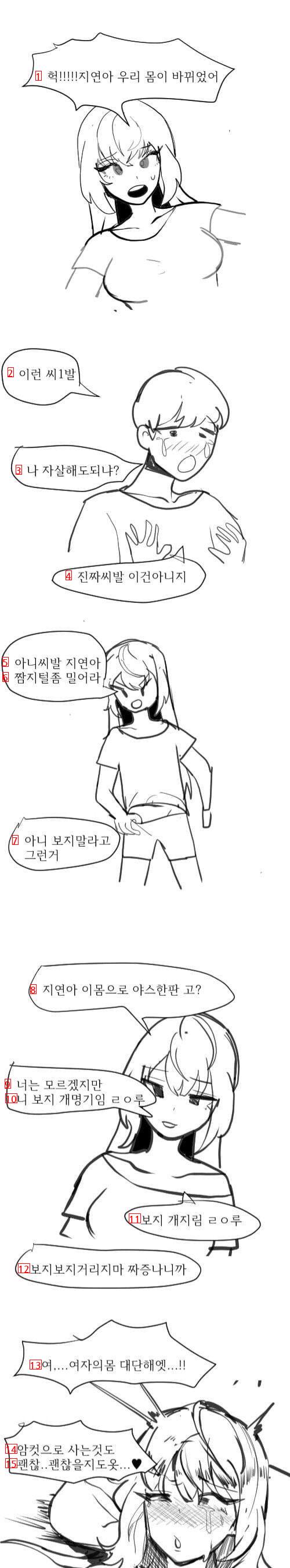 ㅇㅎ)지연아 우리 몸이 바뀌었어.manhwa