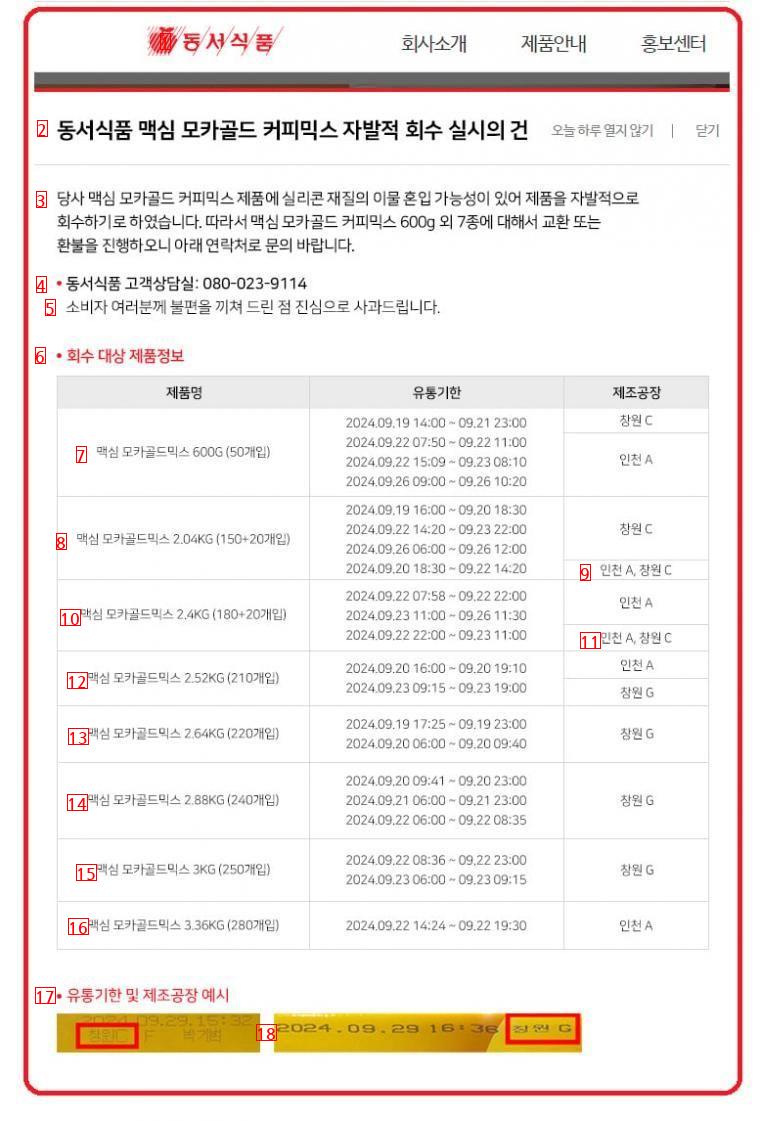 동서식품 맥심 커피믹스가 뉴스에 나와서 홈피에 가 퍼웠습니다. (확인..