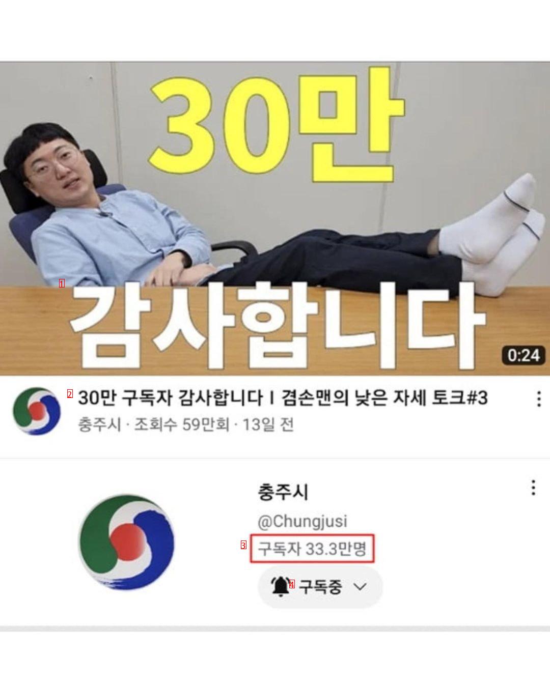30만 구독달성에 겸손한 충주시 유튜브