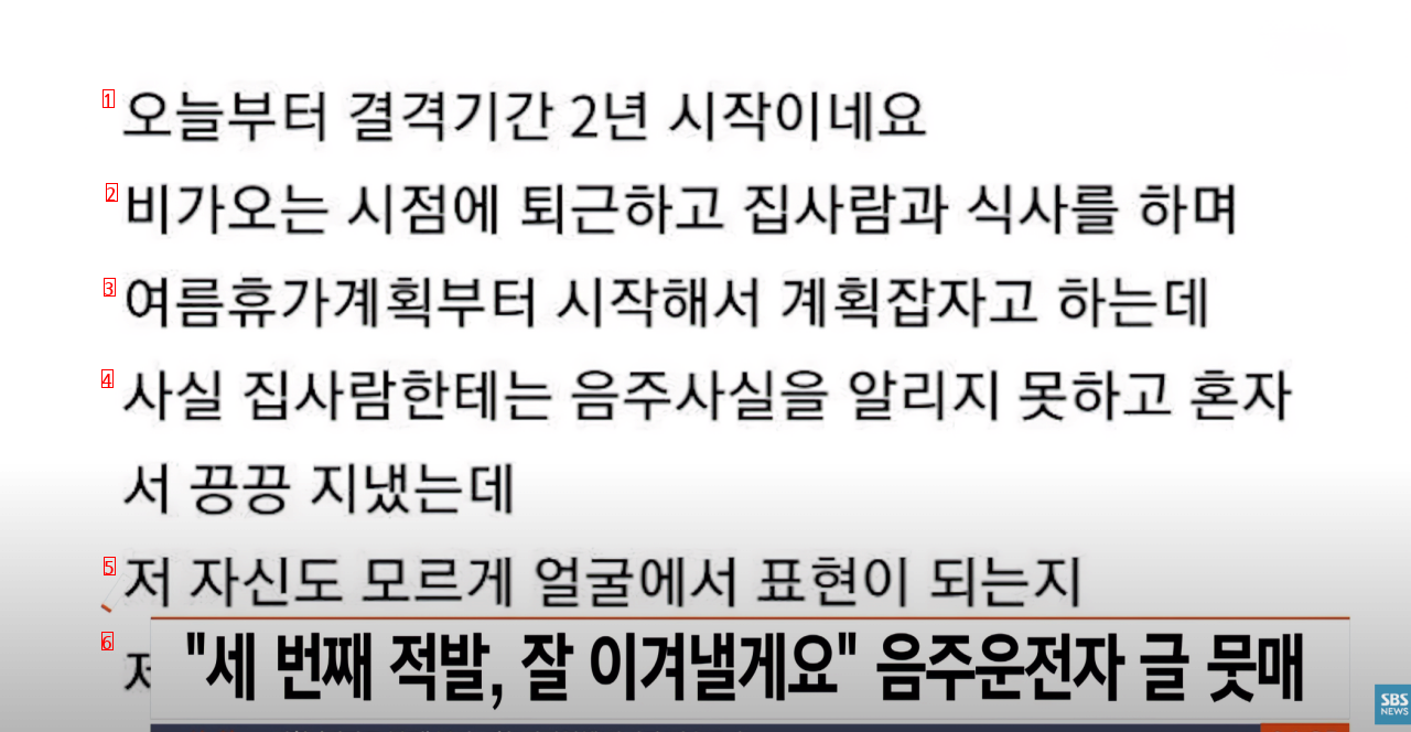 """"음주운전 3번째 적발, 캠핑카 못 즐겨도 잘 이겨낼게요"""" / SBS