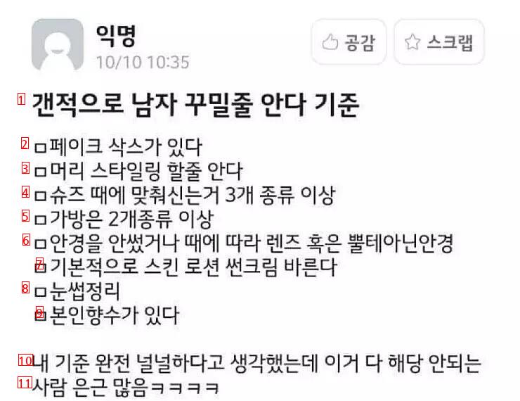 남자가 꾸밀 줄 안다 기준