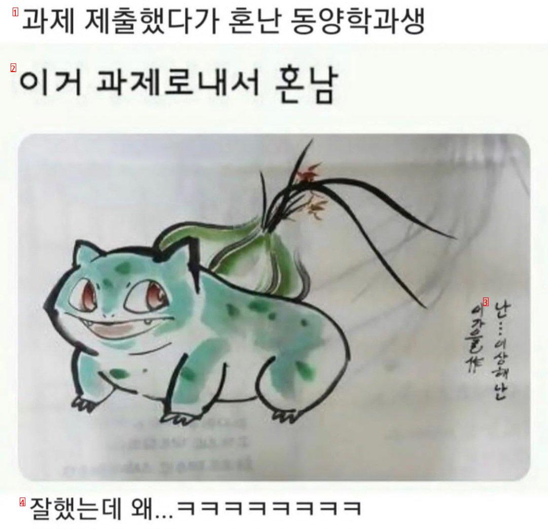 교수님에게 혼난 동양학과 학생