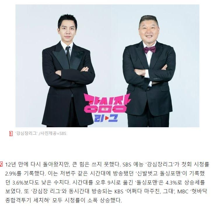 돌아온 이승기 강호동 시청률 완전 망 ㄷㄷ..jpg