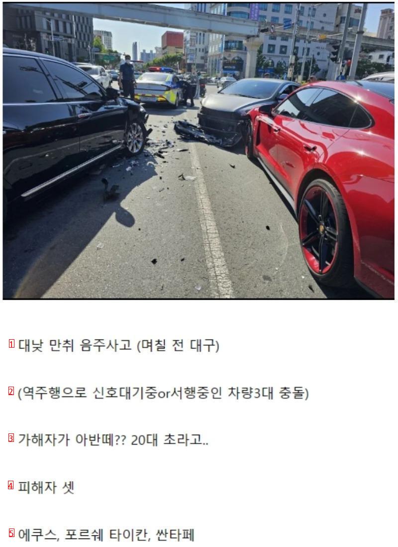 대낮 만취 음주운전 사고