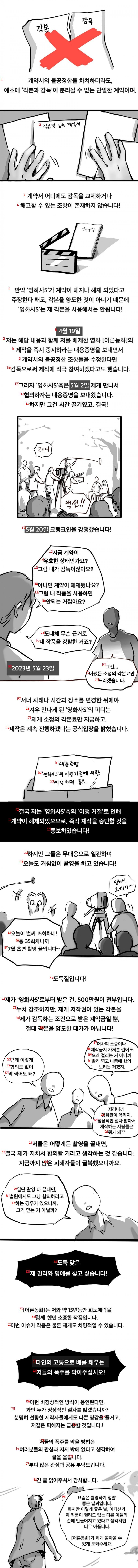 영화사에게 뒤통수 맞은 감독