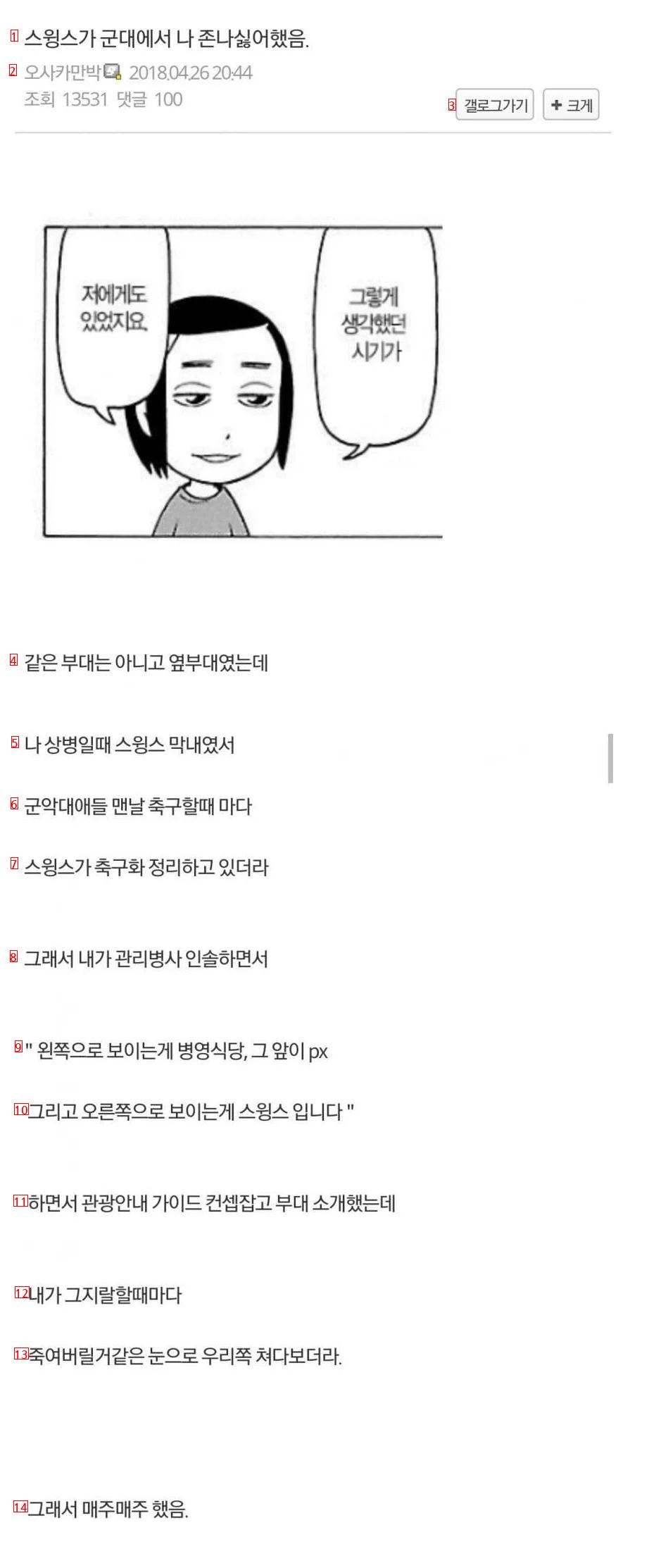 스윙스 정병의병제대에 지분있는 디씨인