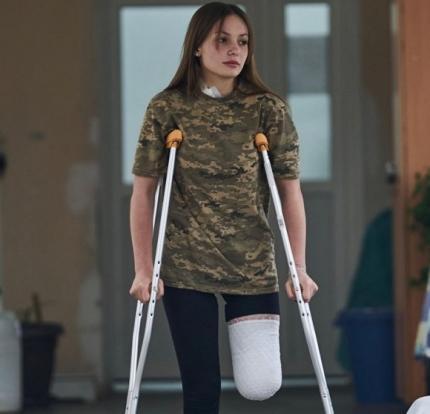 片足を失ったウクライナの女性軍人