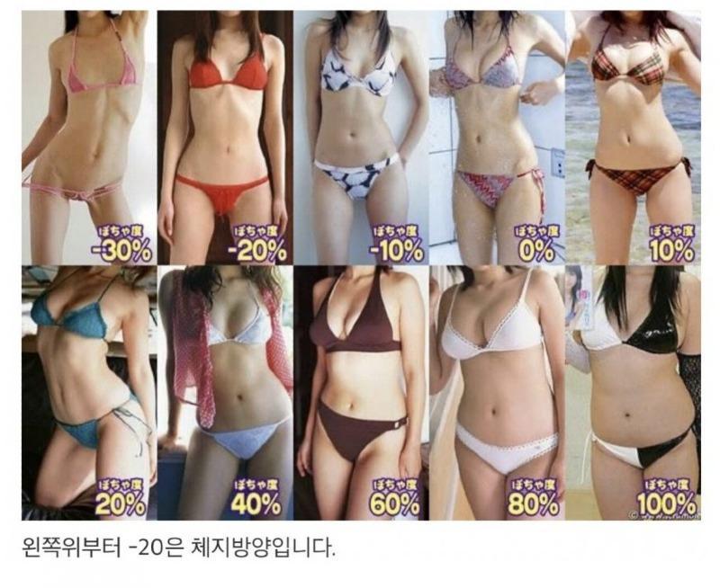 チョックッの女性の体つきの好み表