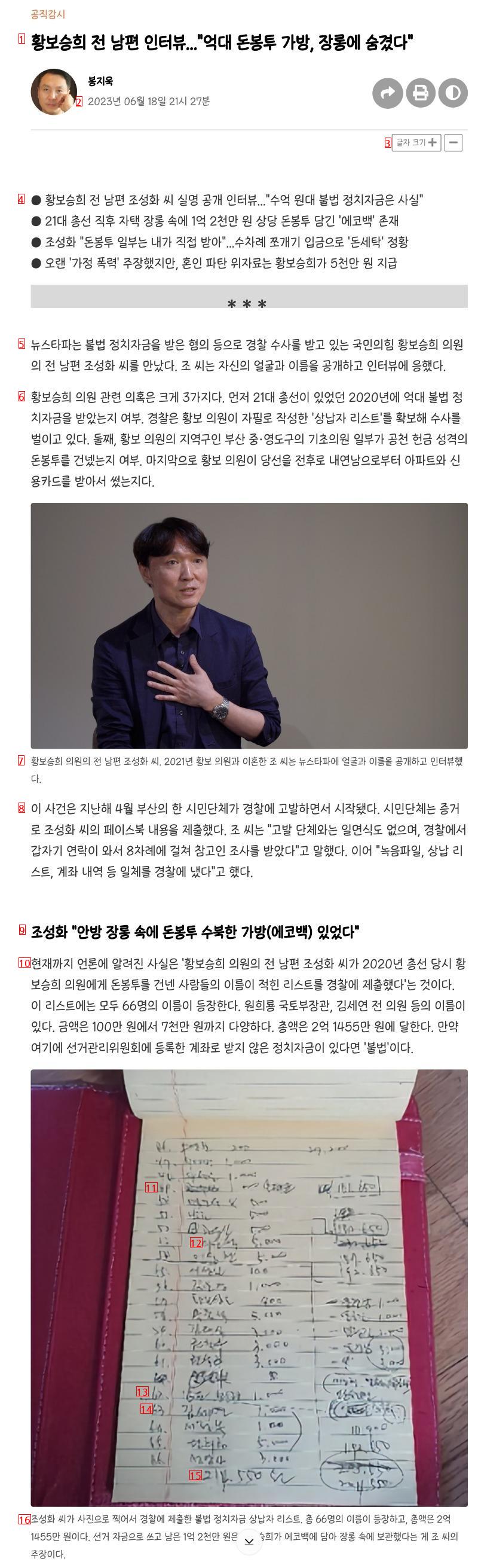 66명 돈봉투 목록 유출.