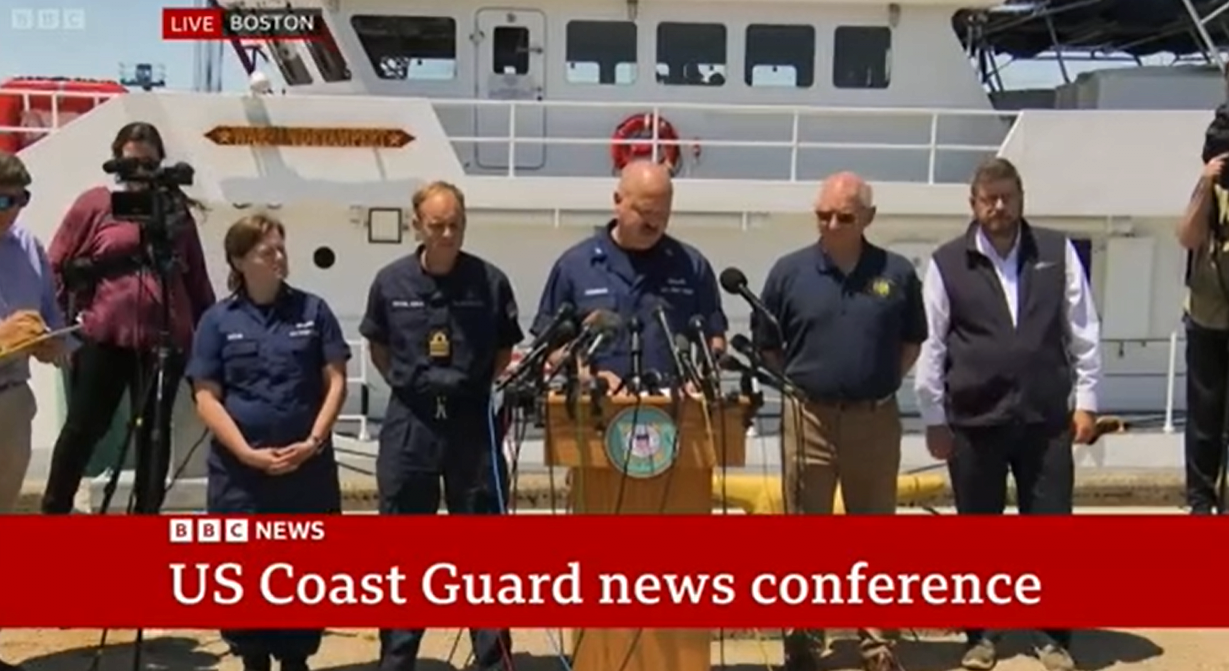 行方不明になった潜水艇に対する米沿岸警備隊の公式記者会見の要約txt