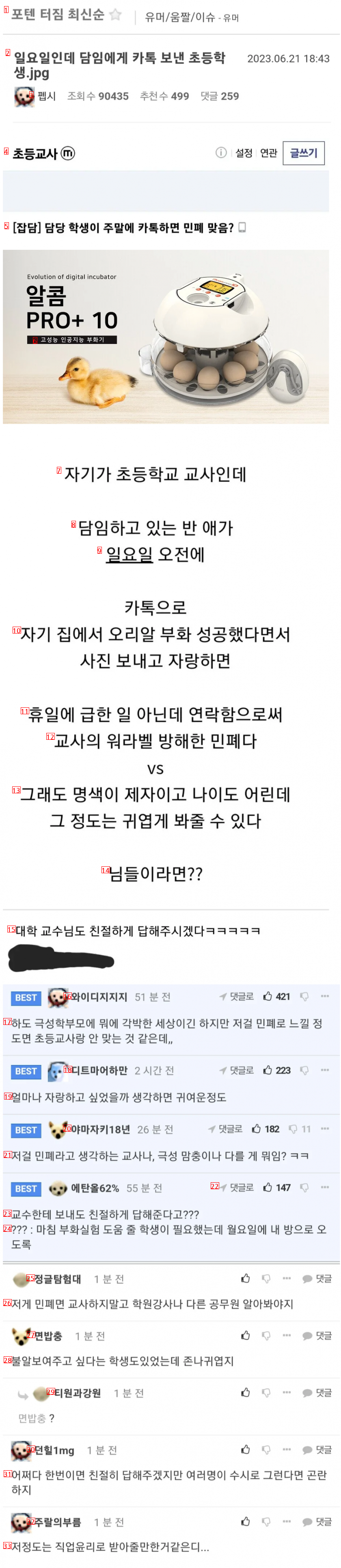 일요일인데 담임에게 카톡 보낸 초등학생.jpg