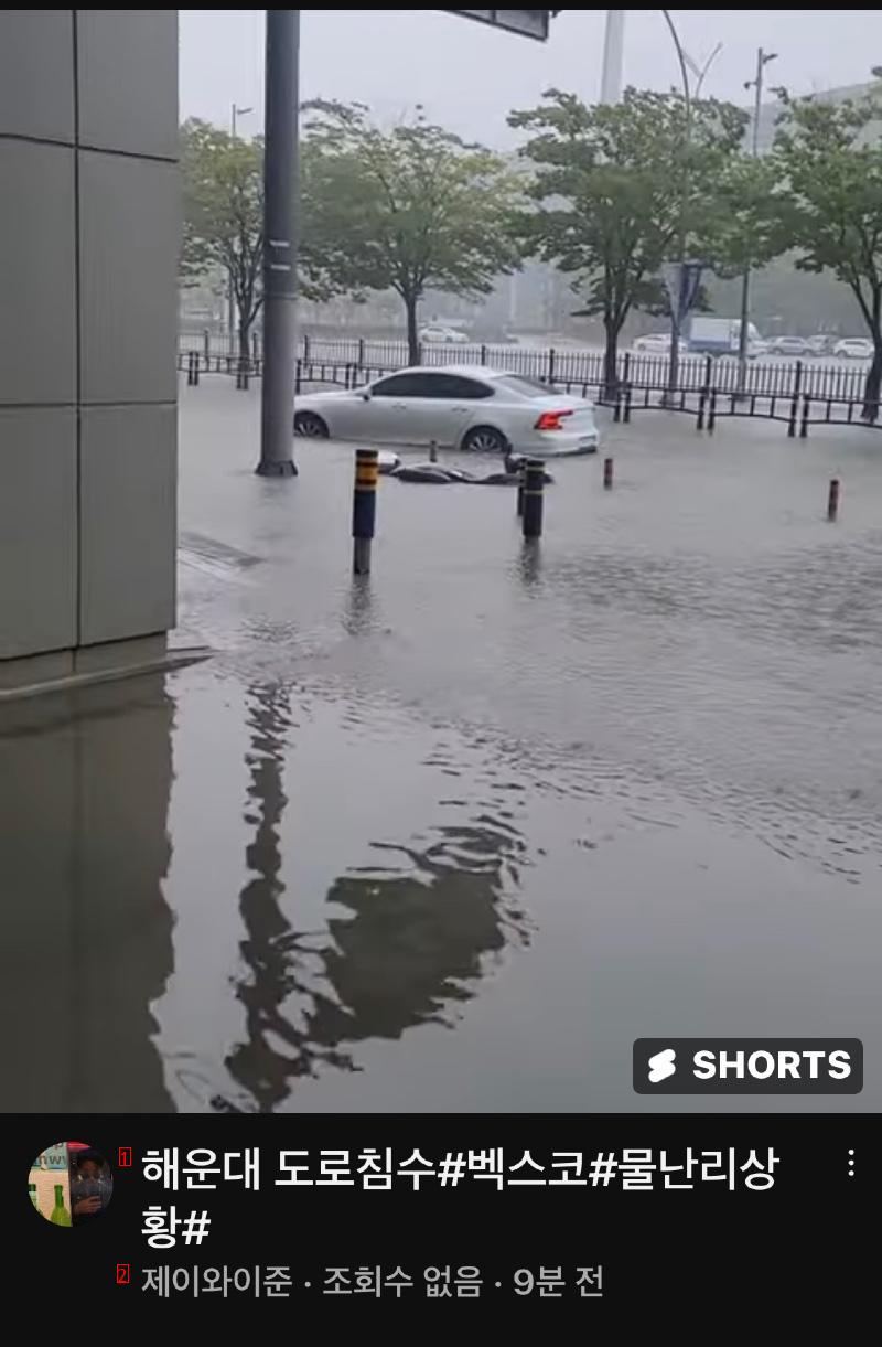 釜山浸水状況