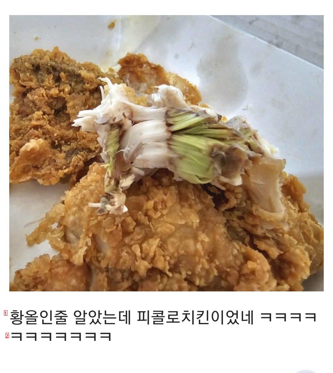 치갤러 화들짝.... 초록색 치킨 .jpg