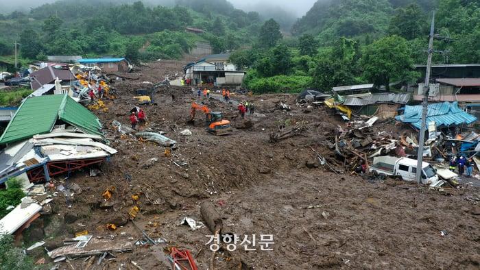 深刻な醴泉郡の山崩れ