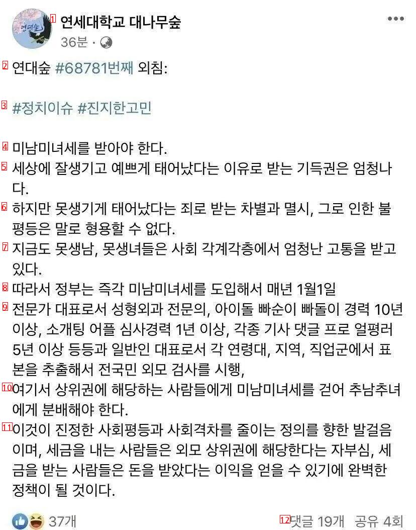 미남미녀세를 걷어야 한다