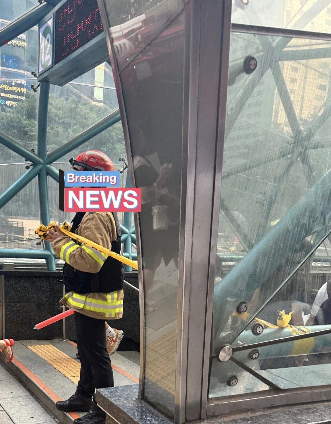 速報 今江南駅で圧死事故の疑いで消防統制中