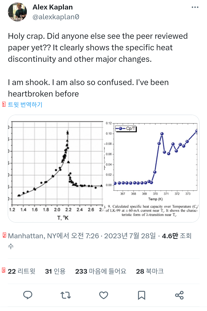 카플란 : 반자성체라고 말한거 취소함